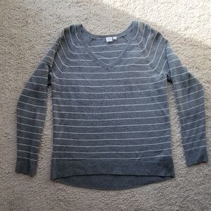 GAP Charcoal and Silver V-Neck Sweater